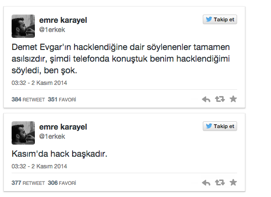 Demet Evgar'dan sonra rol arkadaşı da hack'lendi!